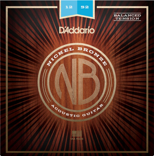 D'addario Nickel Bronze, Balanced Tension Light, 12-52 Acoutic Guitar Strings - Poppa's Music 