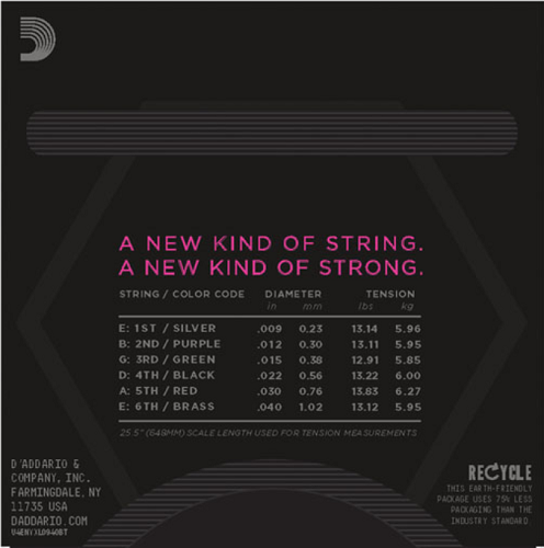 D'addario Nickel Wound, Balanced TENSION, Super Light, 09-40 Electric Guitar Strings - Poppa's Music
