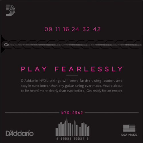D'addario Nickel Wound, Super Light, 09-42 Electric Guitar Strings - NYXL0942 3-PACK - Poppa's Music