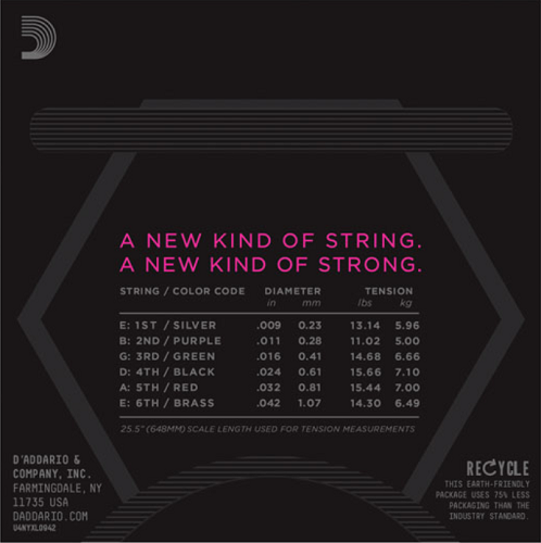 D'addario Nickel Wound, Super Light, 09-42 Electric Guitar Strings - NYXL0942 3-PACK - Poppa's Music