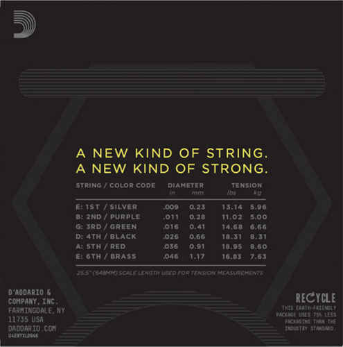 D'addario Nickel Wound, Super Light Top , Regular Bottom, 09-46 Electric Guitar Strings - Poppa's Music