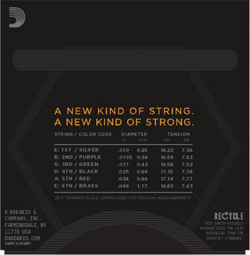 D'addario NYXL, Nickel Wound, Balanced TENSION, 10-46 Electric Guitar Strings - Poppa's Music