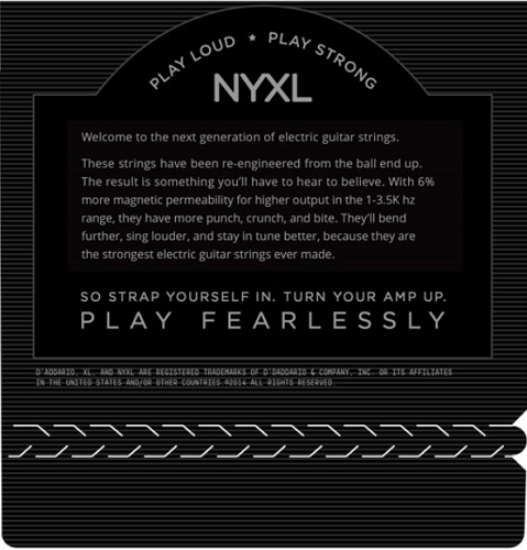 D'addario NYXL, Nickel Wound, Balanced TENSION, 10-46 Electric Guitar Strings - Poppa's Music
