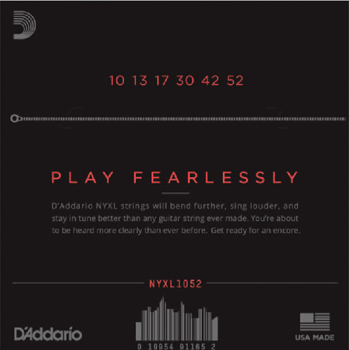 D'addario Nickel Wound, Light Top/Heavy Bottom, 10-52 Electric Guitar Strings - Poppa's Music