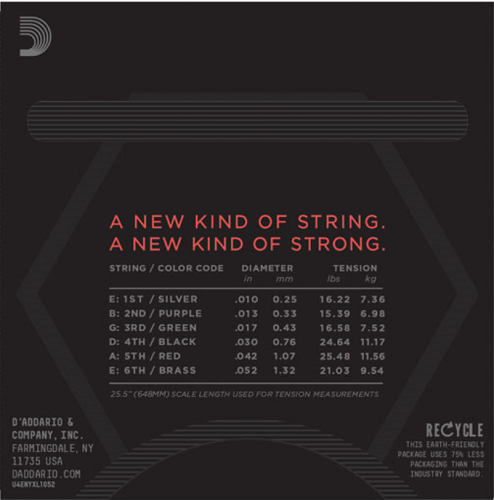 D'addario Nickel Wound, Light Top/Heavy Bottom, 10-52 Electric Guitar Strings - Poppa's Music
