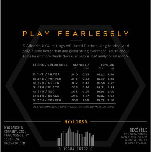 D'addario Nickel Wound, Light Top Heavy Bottom, 10-59 Electric Guitar Strings - Poppa's Music