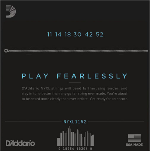 D'addario Nickel Wound, Medium Top/ Heavy Bottom, 11-52 Electric Guitar Strings - Poppa's Music