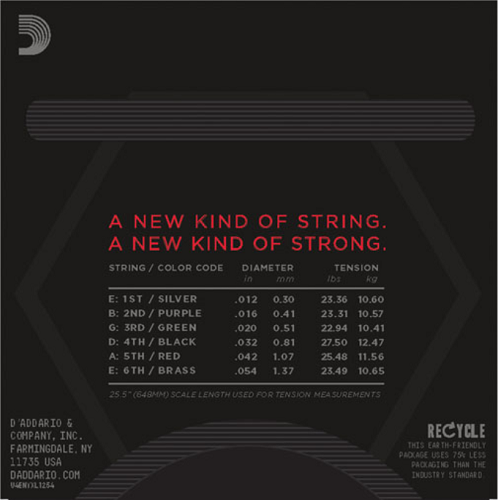 D'addario Nickel Wound, Heavy, 12-54 Electric Guitar Strings - Poppa's Music