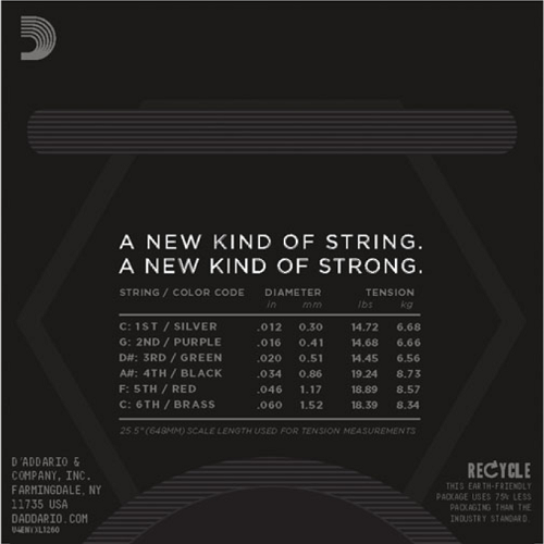 D'addario Nickel Wound, Extra Heavy, 12-60 Electric Guitar Strings - Poppa's Music