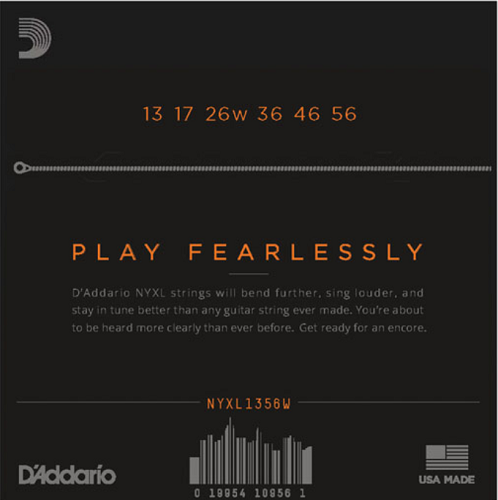 D'addario Nickel Wound, Medium Wound 3RD, 13-56, Electic Guitar Strings NYXL1356W - Poppa's Music