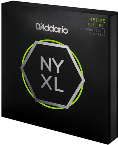 D'addario Long Scale, Light Top/Medium Bottom, 5-String, 45-125 Bass Guitar Strings - Poppa's Music