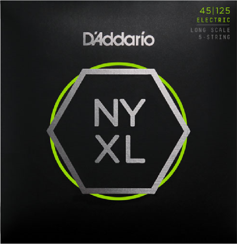 D'addario Long Scale, Light Top/Medium Bottom, 5-String, 45-125 Bass Guitar Strings - Poppa's Music