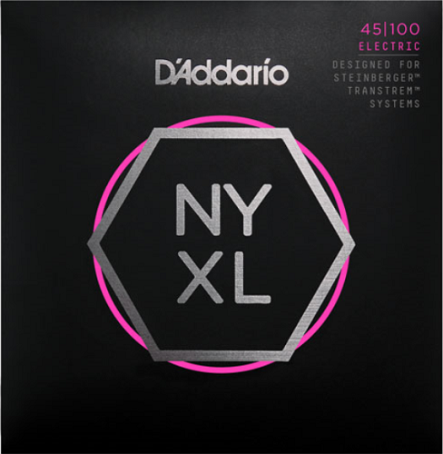 D'addario NYXL Long Scale, Regular Light, Double Ball END, 45-100 Bass Guitar Strings - Poppa's Music