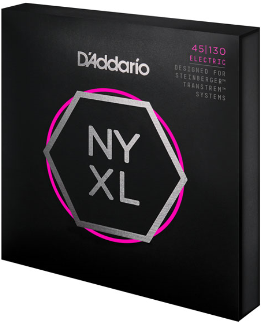 D'addario NYXL 5-String, Long Scale, Regular Light, Double Ball END, 45-130 Bass Guitar Strings - Poppa's Music