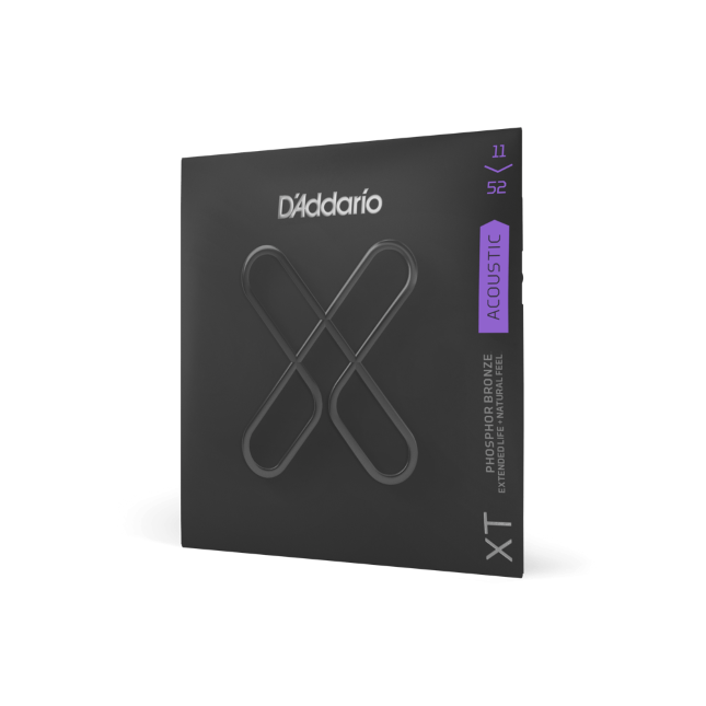 D'Addario XTAPB1152 XT Phosphor Bronze Acoustic Guitar Strings, Custom Light, 11-52 - Poppa's Music