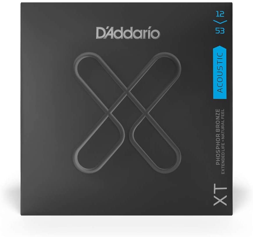 D'Addario XTAPB1253 XT Phosphor Bronze Acoustic Guitar Strings, Light, 12-53 - Poppa's Music