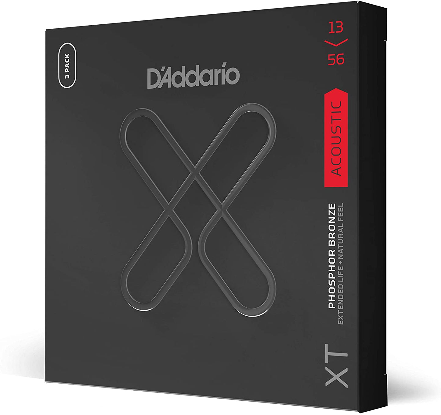 D'Addario XT Phosphor Bronze Acoustic Guitar Strings, Medium, 13-56 - XTAPB1356 - 3 Sets - Poppa's Music