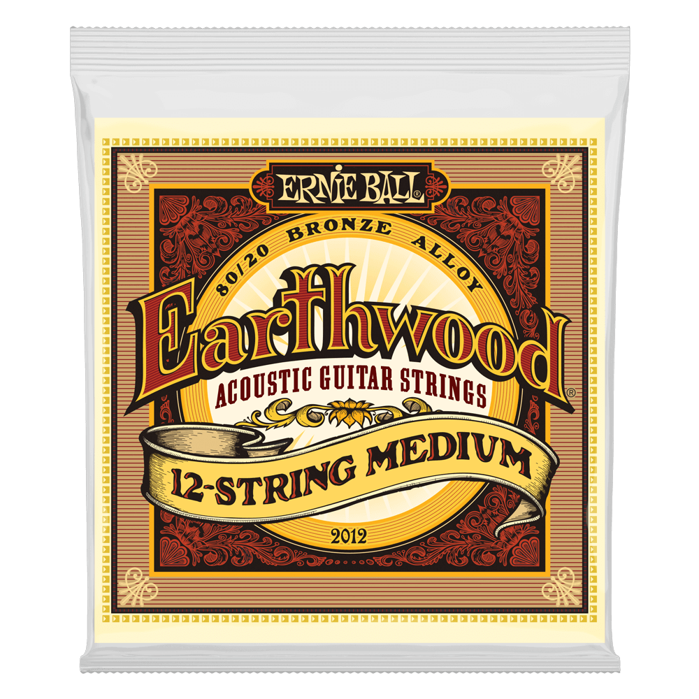Ernie Ball Earthwood Medium 12-String 80/20 Bronze Acoustic Guitar Strings - 11-28 Gauge - 2012 - Poppa's Music