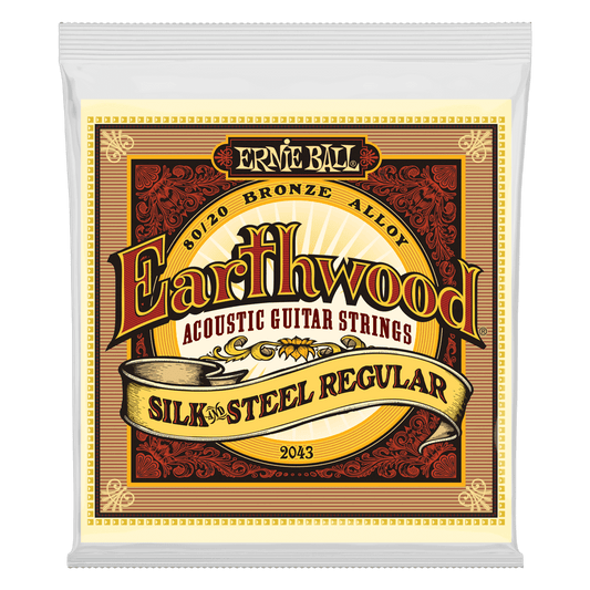Ernie Ball Earthwood Silk & Steel Regular 80/20 Bronze Acoustic Guitar Strings - 13-56 Gauge - 2043 - Poppa's Music