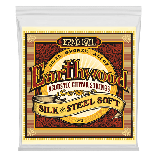Ernie Ball Earthwood Silk & Steel Soft 80/20 Bronze Acoustic Guitar Strings - 11-52 Gauge - 2045 - Poppa's Music