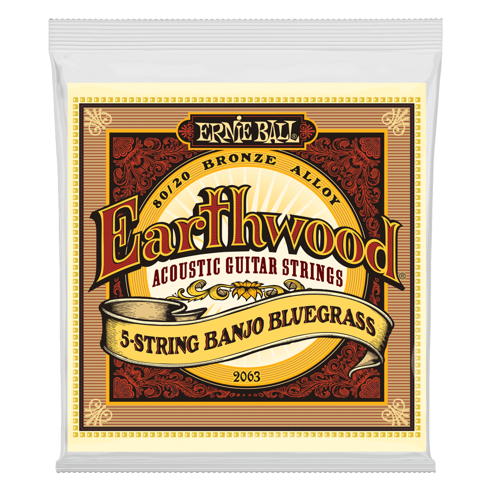 Ernie Ball Earthwood 5-String Banjo Bluegrass Loop End 80/20 Bronze Acoustic Strings - 9-20 Gauge - 2063 - Poppa's Music