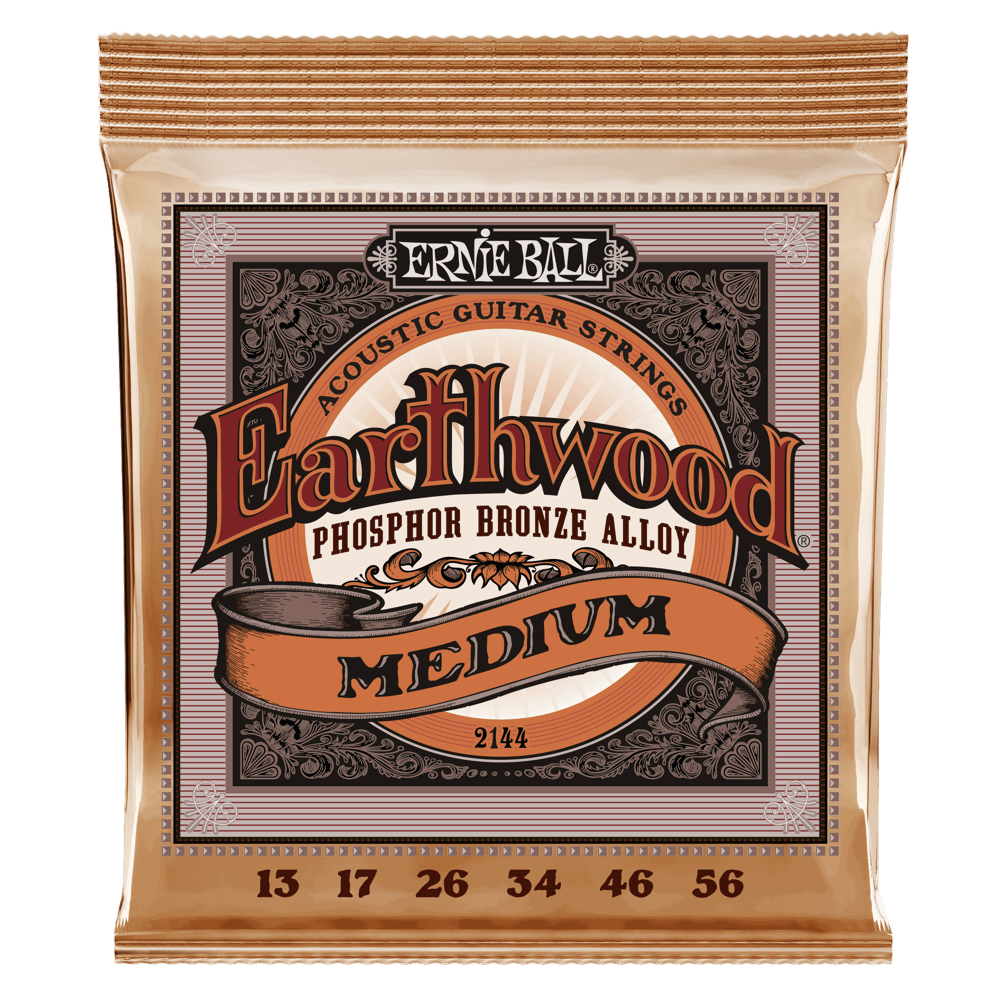 Ernie Ball Earthwood Medium Phosphor Bronze Acoustic Guitar Strings - 13-56 Gauge - 2144 - Poppa's Music