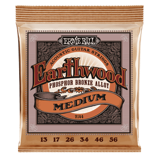 Ernie Ball Earthwood Medium Phosphor Bronze Acoustic Guitar Strings - 13-56 Gauge - 2144 - Poppa's Music