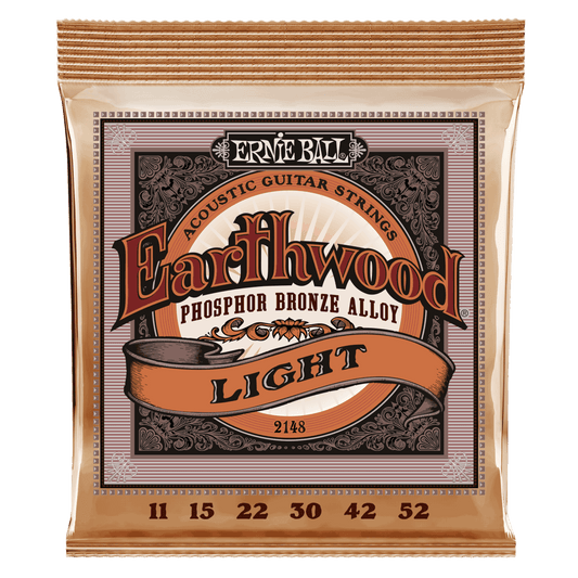Ernie Ball Earthwood Light Phosphor Bronze Acoustic Guitar Strings - 11-52 Gauge - 2148 - Poppa's Music