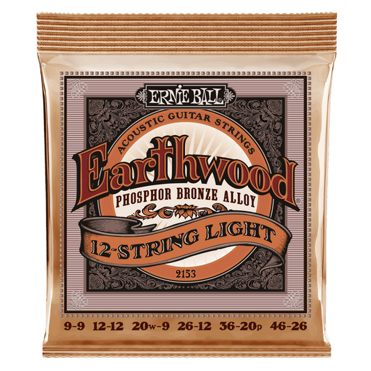 Ernie Ball Earthwood 12-String Light Phosphor Bronze Acoustic Guitar Strings - 9-46 Gauge - 2153 - Poppa's Music