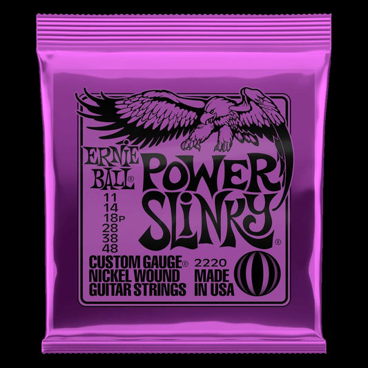 Ernie Ball Power Slinky Nickel Wound Electric Guitar Strings - 11-48 Gauge - 2220 - Poppa's Music