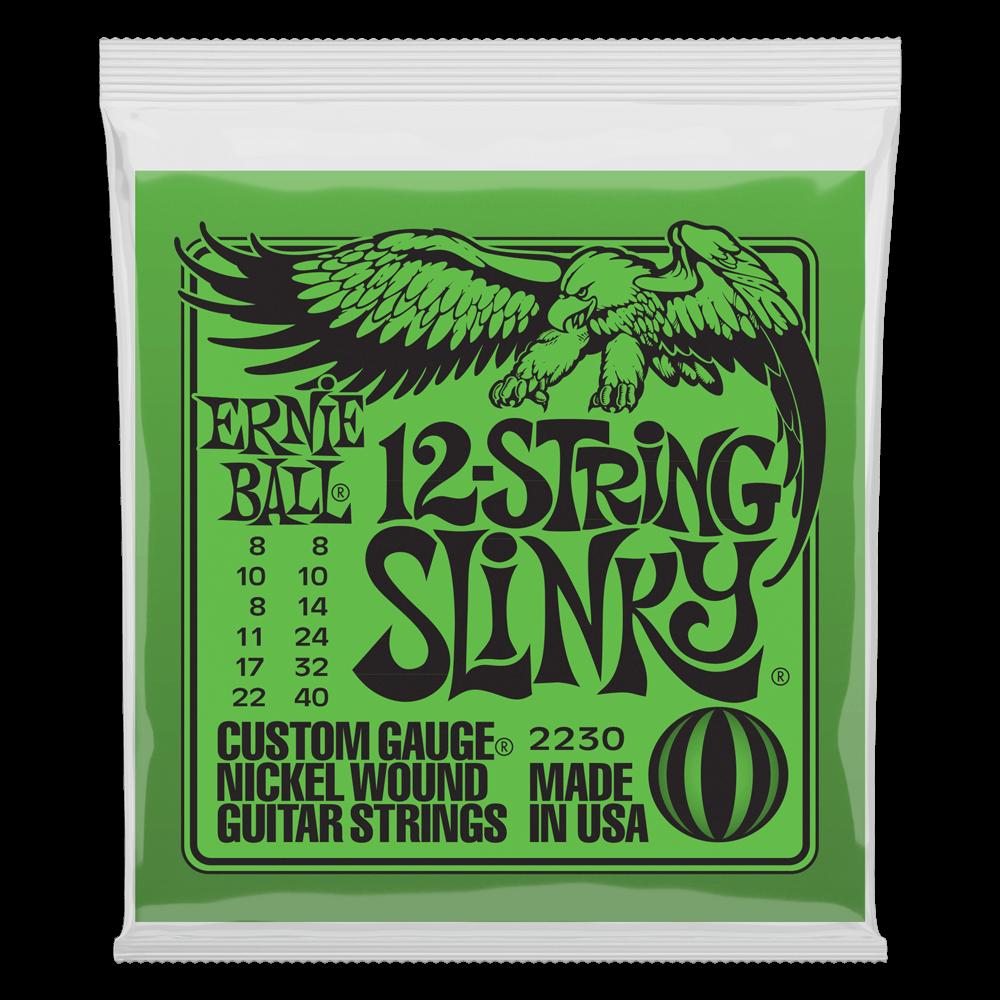 Ernie Ball Slinky 12-String Nickel Wound Electric Guitar Strings - 8-40 Gauge - 2230 - Poppa's Music