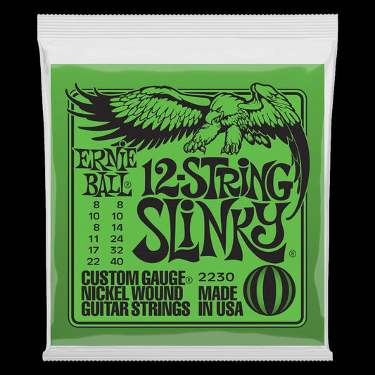 Ernie Ball Slinky 12-String Nickel Wound Electric Guitar Strings - 8-40 Gauge - 2230 - Poppa's Music