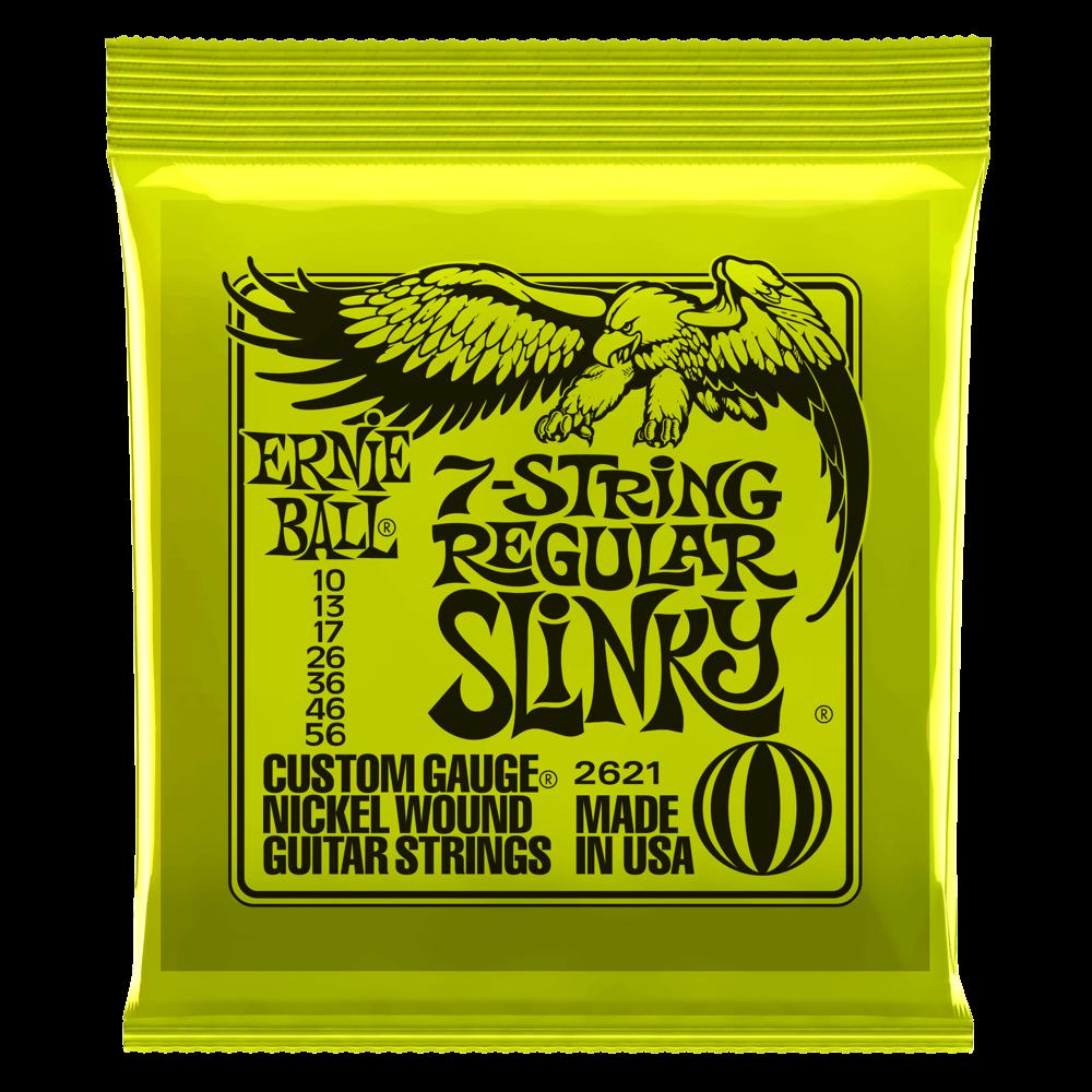 Ernie Ball Regular Slinky 7-String Nickel Wound Electric Guitar Strings - 10-56 Gauge - 2621 - Poppa's Music