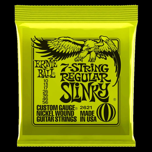 Ernie Ball Regular Slinky 7-String Nickel Wound Electric Guitar Strings - 10-56 Gauge - 2621 - Poppa's Music
