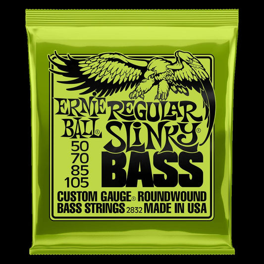 Ernie Ball Regular Slinky Nickel Wound Electric Bass Strings - 50-105 Gauge - 2832 - Poppa's Music