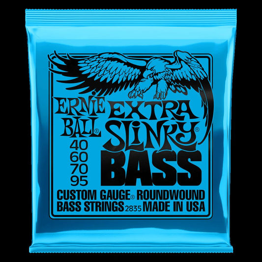 Ernie Ball Extra Slinky Nickel Wound Electric Bass Strings - 40-95 Gauge - 2835 - Poppa's Music