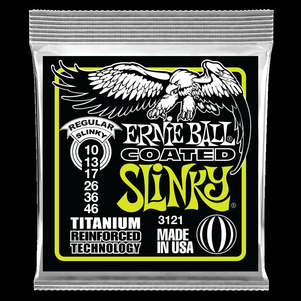 Ernie Ball Regular Slinky Coated Titanium RPS Electric Guitar Strings - 10-46 Gauge - 3121 - Poppa's Music