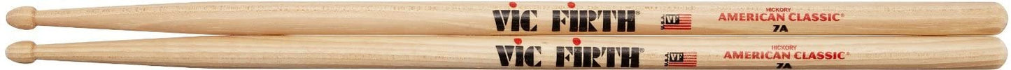 Vic Firth American Classic Hickory Drumstick Wooden Tip -7A - Poppa's Music