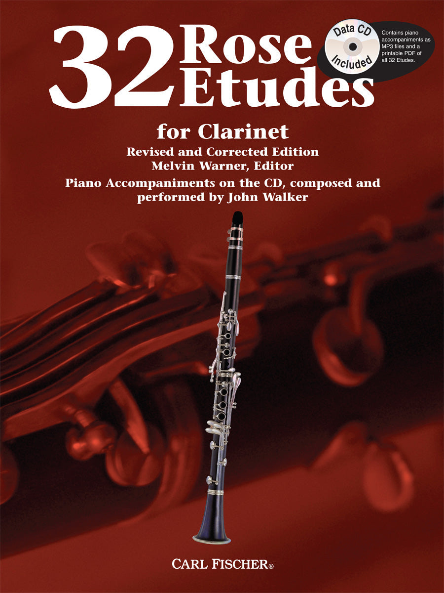 Carl Fischer Book - Rose 32 Etudes for Clarinet with CD - WF85 - Poppa's Music
