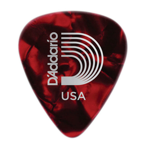 D'addario Planet Waves Red Pearl Celluloid Guitar Picks - 25 Pack - Poppa's Music