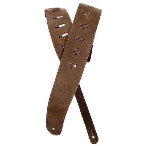 D'addario Planet Waves Vented Leather Strap W/ Brown Diamonds - Poppa's Music