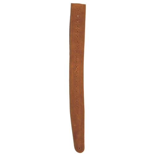 D'addario Planet Waves Vented Leather Strap W/ Camel Suede Rosette - Poppa's Music