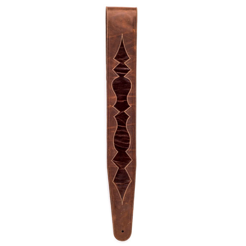 D'addario Premium Leather Rustic Cutout Guitar Strap - Poppa's Music