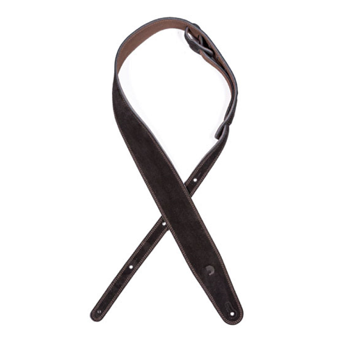 D'addario Reversible Leather Guitar STRAP, BLACK/BROWN Suede - Poppa's Music