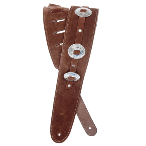 D'addario Planet Waves Conchos Leather Guitar Strap - Poppa's Music