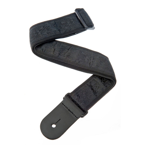 D'addario Planet Waves Woven Guitar STRAP, Black Satin - Poppa's Music