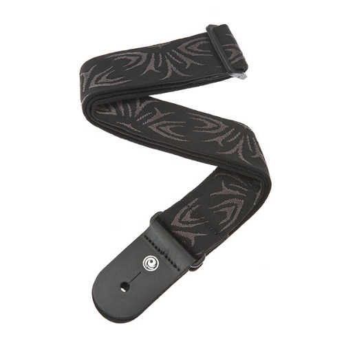 D'addario Planet Waves BLACK/GREY Tattoo Woven Guitar Strap - Poppa's Music