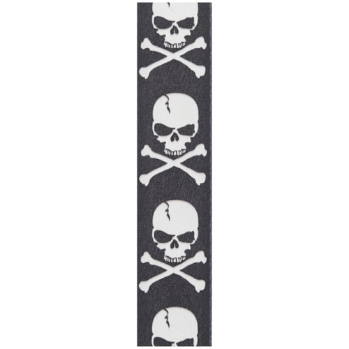 D'addario Planet Waves Skull and Cross Bone Woven Guitar Strap - Poppa's Music