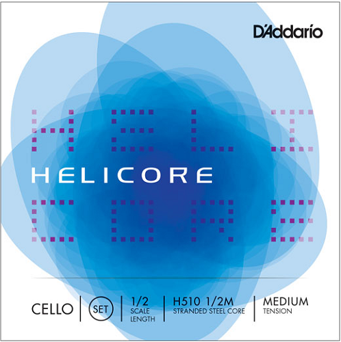 D'addario Helicore Cello String SET, 1/2 Scale, Medium Tension - Poppa's Music