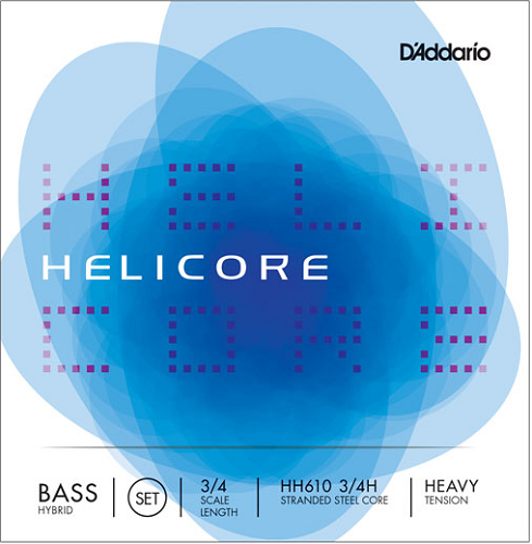 D'addario Helicore Hybrid Bass String SET, 3/4 Scale, Heavy Tension - Poppa's Music